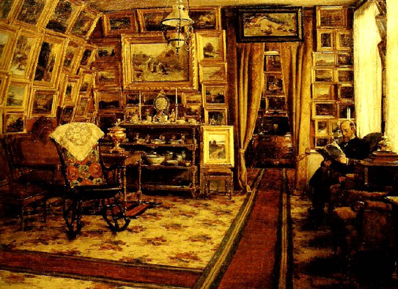 johan krouthen bibliotekarien segersteen i sitt hem France oil painting art